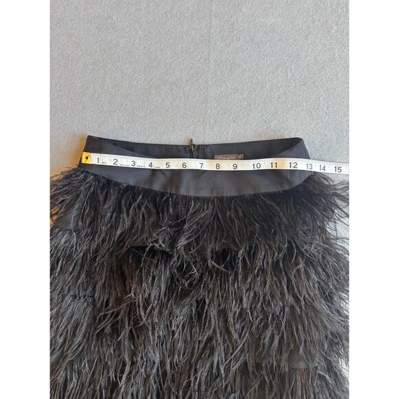 J. McLaughlin Melina black Ostrich feather mini skirt holiday sexy date night 2 - Picture 5 of 7